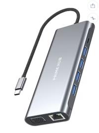 Fulltech FH23 11'i 1 Arada Usb-C Çoklayıcı | 4K Hdmı 100W Pd Gigabit Ethernet 3.5mm Jack HDMI VGA  
